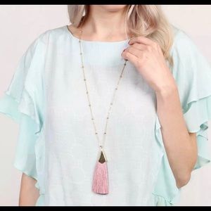 Gold tassel necklace